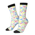 thumbnail image 2 of Uemuo Hand Drawn Colored Hearts Pattern Women's Crew Socks, Soft Durable Breathable Moisture-Wicking with Odor Control Cotton socks, 2 of 9