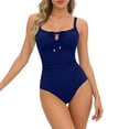 thumbnail image 5 of CHGBMOK Womens One Piece Swimsuits Sexy Front Tie Bathing Suit Tummy Control Slimming Swimsuits Spaghetti Straps Swimwear, 5 of 7