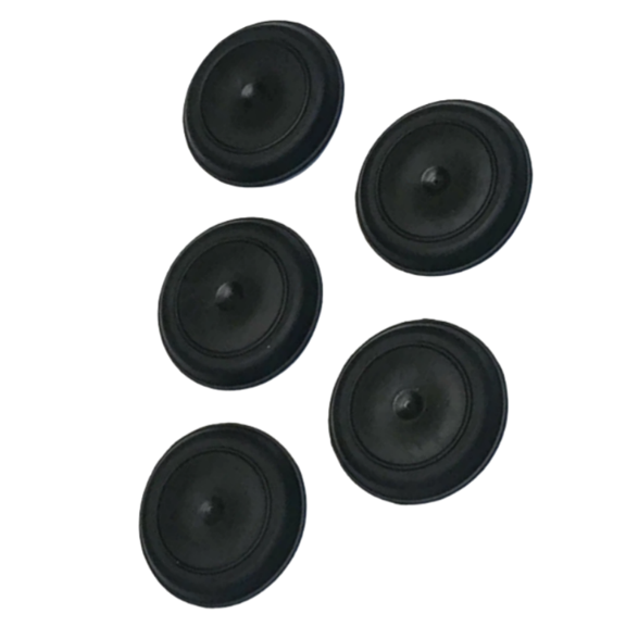 ​​5-Pack 1 Inch Black Rubber Flush Mount Hole Plugs - for Auto Body Panel Sheet Metal Applications​​
