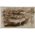 thumbnail image 2 of Sir John Everett Millais 18x13 Gold Ornate Wood Frame and Double Matted Museum Art Print Titled - The Lady of Shalott (1854), 2 of 4