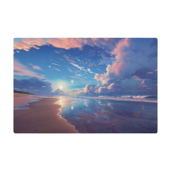 Dish Drying Mat Microfiber Kitchen Dish Pad Counter Absorbent Drainer Rack 12"x18" Beach Sea Sun