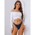 thumbnail image 4 of DARING DIVA Women's Lace Thongs Low-Waisted T-Back Briefs Underwear Dard Blue L, 4 of 6