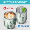 thumbnail image 4 of 12oz Stemless Wine Tumblers Light Green Christmas Tree Pattern Vacuum Insulated Stainless Steel Travel Tumbler Cups Mug with Lid and Straw for Champaign,Cocktail,Beer with Cleaning Brush, 4 of 5