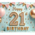 thumbnail image 3 of Yatrandify Rose Gold Balloon Happy Birthday Banner Glitter 21st Celebration Backdrop for Indoor Party Decoration Event, 3 of 7