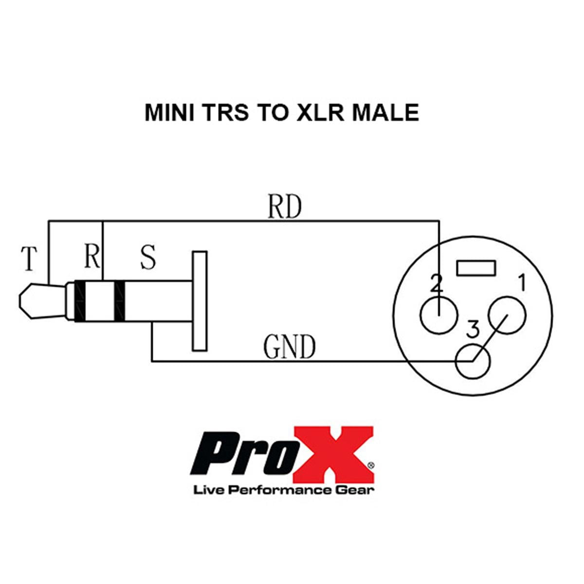 Prox 3.5Mm Trs To Xlr-M Balanced High Performance Audio Cable, 25Ft