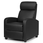 Giantex Massage Recliner Chair, Ergonomic Adjustable Single Sofa with Padded Seat, Backrest, Footrest, Reclining Sofa with Remote Control, Modern Massage Recliner for Living Room, Office (Gray)