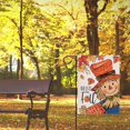 thumbnail image 5 of diyeu Hello Fall Scarecrow Small Decorative Garden Flag, Autumn Maple Leaves Rustic Yard Lawn Outside Decor, Thanksgiving Seasonal Farmhouse Country Outdoor Home Decoration Double Sided 12 x 18, 5 of 6