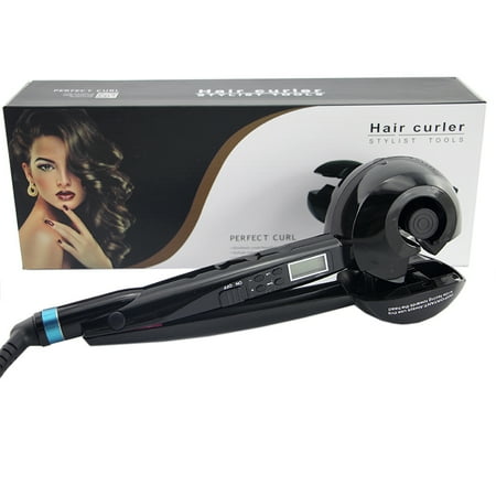 Best Automatic Ceramic Hair Curler Roller Tool with LCD Display Black deal