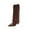 Brown, variant on Wide Calf Boots for Women Fashion Casual Winter Kitten Heel Heel Boots Solid Color Pointy Toe High Heel Knee-High Boots