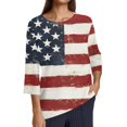 thumbnail image 4 of MEICHEN 4Th of July Shirts Women Patriotic Shirt American Flag 3/4 Sleeve Tops Memorial Independence Day Top Outfit Summer 250th Anniversary Tops, 4 of 5