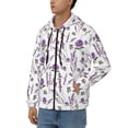 thumbnail image 3 of Honeii Lavender Flowers Print Hoodies for Men, Pullover & Full Zip, Breathable Zip up Hoodie, Sweatshirt-X-Large, 3 of 5