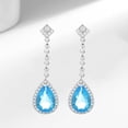 thumbnail image 4 of Diamond Earrings for Women Natural Aquamarine Color Treasure Zircon Jewelry for Her Birthday Christmas Gift, 4 of 5