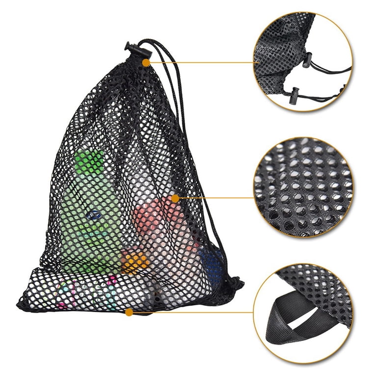 5Pcs Mesh Bags Drawstring Bag Set - Nylon Mesh Drawstring Bags