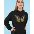thumbnail image 2 of Butterfly With Primary Colors Hoodie Women -Image by Shutterstock, Female XX-Large, 2 of 4