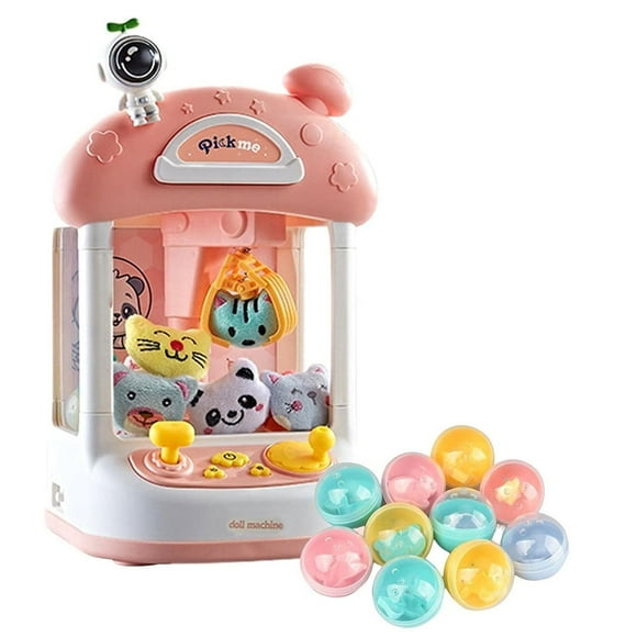 Claw Machine for Kids, Mini Claw Machine Candy Dispenser Toys for Girls,Kids Claw Machine Arcade Game Toy Vending Machine with 10 Mini Capsule,Christmas Gift,Pink