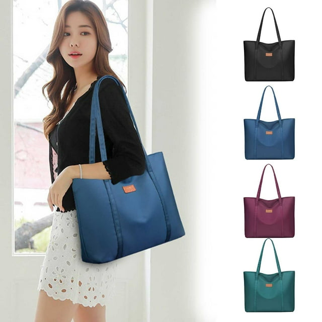 Bolso de mano grande de nylon con hebilla de yoga y bolsa de nylon grande para mujer | 13,38x4,33x11,02 pulgadas | Negro, Azul, Púrpura, Verde, | Organizador de compras en gimnasios de trabajo ligero