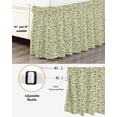 thumbnail image 3 of Green Floral Wrap Around Bed Skirts for Queen Bed 16" Drop, Bed Skirt with Adjustable Elastic Belt Dust Ruffle Bed Valance for Bedroom Hotel Luxury Vintage Rustic Botanical Spring Bed Frame Cover, 3 of 7