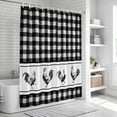 thumbnail image 6 of Farmhouse Black Plaid Shower Curtain, Waterproof Shower Curtains for Bathroom, Vintage Country Cock Checkered Washable Fabric Bathtub Curtain Set Bath Decor with 12 Hooks Stall 36"x72", 6 of 8