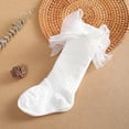 thumbnail image 2 of Esho Baby Girls Big Bow Cotton Socks, Toddler Girl Knee High Long Socks Stockings, 0-3T, 2 of 7