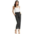 thumbnail image 4 of GRACE KARIN Women's Pants Trouser Slim Casual Cropped Paper Bag Waist Pants with Pockets, 4 of 6