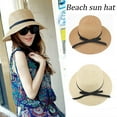 thumbnail image 5 of DAGESVGI Summer Straw Hat Beach Hats Foldable Sun Hat UV Protection Bohemian Hat Bow Outdoors Hat Womens Caps Sunscreen On, 5 of 7