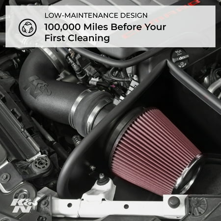 K&N Cold Air Intake Kit: High Performance, Guaranteed to Increase Horsepower: 2005-2009 FORD (Mustang GT) 69-3523KP