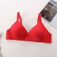 thumbnail image 2 of MDUKONU Bras for Women V Neck Bra Padded Seamless Adjustable Straps Bralettes Everyday Basic Sleeping Bras Red 36, 2 of 4