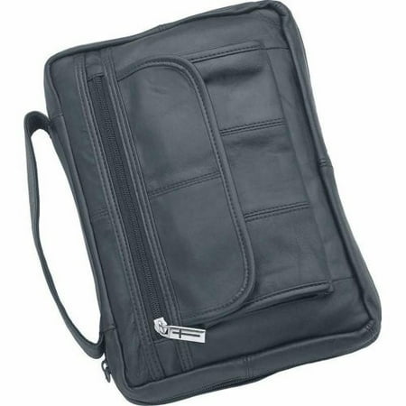 Leather Bible Cover - Embassy LULBIBLE2 Embassy 10” Black Solid Leather Bible Cover