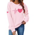 thumbnail image 4 of WTXUE Valentine Sweatshirt for Women Love Heart Graphic Sweatshirts Oversized Trendy Crewneck Pullover Comfortable Long Sleeve Shirts Fashion Casual Holiday Tops Dark Blue L, 4 of 7