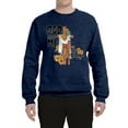 thumbnail image 2 of Wild Bobby God Made Me This Way Cross with Sunflowers Inspirational/Christian Unisex Crewneck Sweatshirt, Vintage Heather Navy, XX-Large, 2 of 6