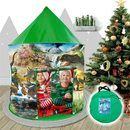 Gpaecead Dinosaur Kids&rsquo; Play Tent Indoor & Outdoor Boys & Girls Includes Remote Controlled Lights Roar Sound Button & 6 Different Toys