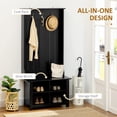 thumbnail image 4 of HOMCOM Hall Tree W/ Shoe Storage Bench Entryway Coat Rack Bench Black, 4 of 8