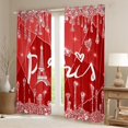 thumbnail image 2 of Manfei Red Sequin Print Black Out Curtains for Teens, Romantic Anniversary Paris Curtains Pack of 2 (42x63 Each), Eiffel Tower Bedroom Curtains, Living Room Curtains Decor, 2 of 6