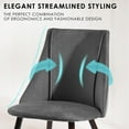 thumbnail image 5 of Homy Casa Velvet Dining Chairs Set of 2, Upholstered Kitchen Chairs with Metal Legs, Gray, 5 of 10