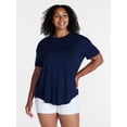 thumbnail image 2 of Time and Tru Women's Tunic Tee with Short Sleeves, Sizes XS-XXXL, 2 of 6