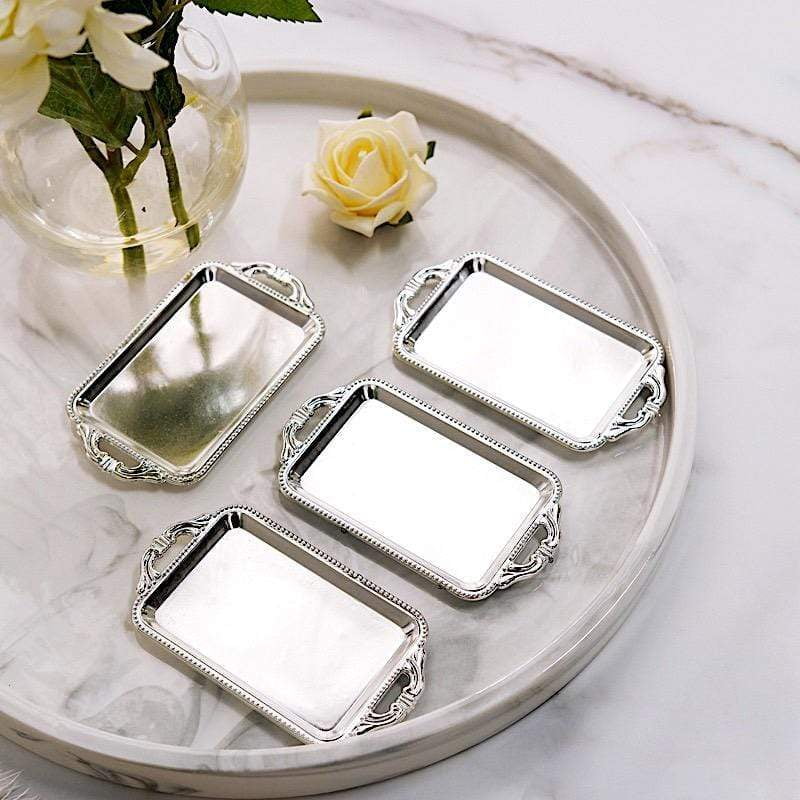 Details about / 12 GOLD 4/" long Metallic Mini Rectangular Trays Favor Holders Party Supplies