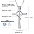 thumbnail image 5 of [Clearance] Cross Infinity Birthstone Necklace for Women 925 Sterling Silver March Aquamarine Birthstone Heart Necklace Cubic Zirconia Birthday Christmas Jewelry Gifts for Wife Daughter, 5 of 7