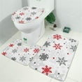 thumbnail image 2 of Multicolor Christmas Snowflake Pattern Bathroom Rugs Sets 3 Piece,Toilet Cover Set,Absorbent Non Slip Bathroom Mats Sets with U-Shaped Contour Rug Toilet Rug Set, 2 of 5