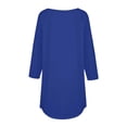 thumbnail image 4 of Pxiakgy Womens Casual 3/4 Sleeve T Shirts Crew Neck Loose Fit Tunic Tops Solid Basic Tops Tees Women's Pure Color Fashionable Casual Round Neck and Three Quarter Sleeve Top Blue M, 4 of 4