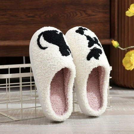 

Uinagy Couples Winter Fashion Pattern Cotton Slippers for Men and Women Comfortable Home Warm Slippers