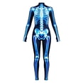 thumbnail image 3 of Kids Halloween Skeleton Print Outfits Toddlers Skeleton Jumpsuit for Party, 3 of 5