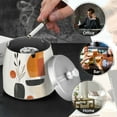 thumbnail image 4 of Yayeee Ashtray with Lid for Cigarette Smokeless Stainless Steel Home Ash Holder, White Abstract Shapes, 4 of 7
