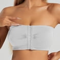 thumbnail image 2 of Mepaouo Womens Strapless Bra Non-Slip Padded Bandeau Front Closure Seamless Tube Top Bralette(White,3XL), 2 of 7