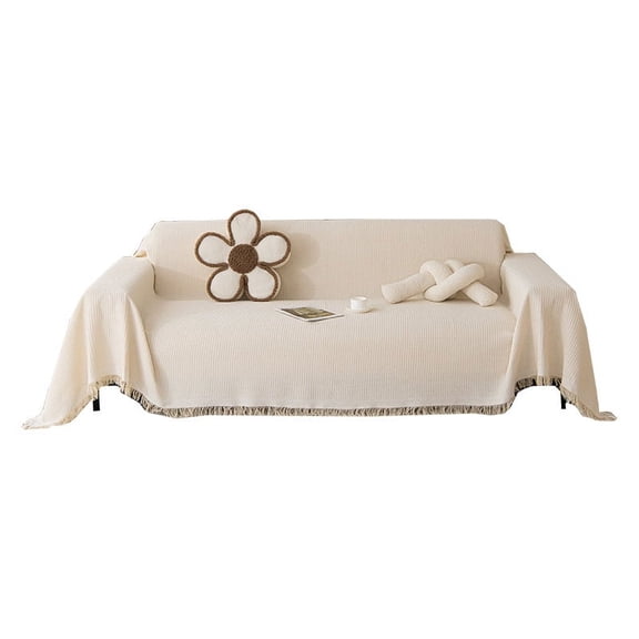 Mictong cotton sofa cover towel, furniture protection sofa cover towel, beige, 1 piece