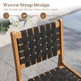 thumbnail image 2 of Gymax 2PCS Solid Teak Hand-Woven Strap Outdoor Dining Chairs w/Flex Support for Garden, 2 of 9