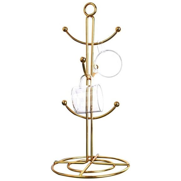 Countertop Mug Tree, 6 Hook Coffee Cup Dryer Kitchen Coffee Mug ,Gold