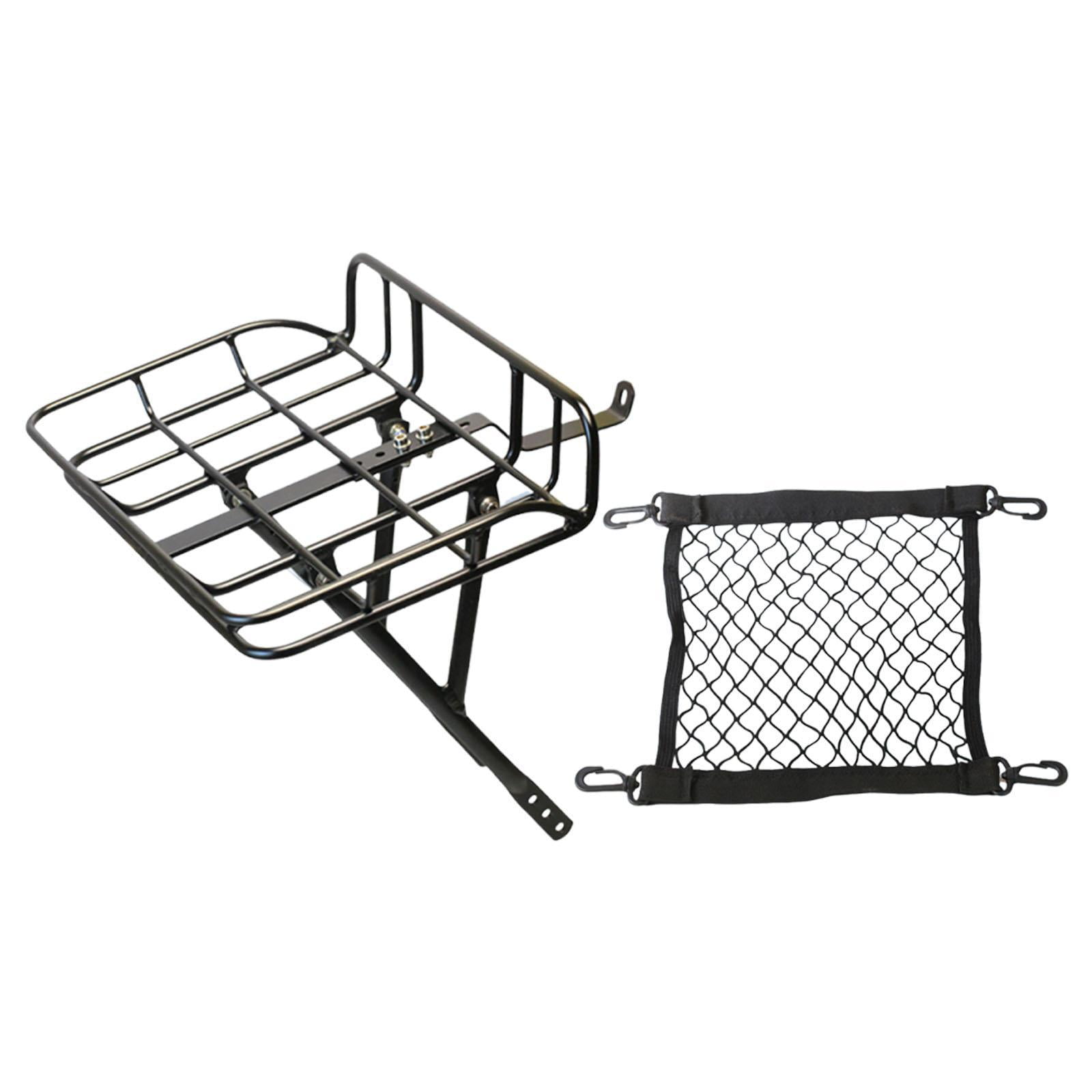 Bicycle Front Cargo Rack Bike Basket Carrier Accessories Aluminum Alloy Easy Installation for Women Men Daily Commute