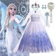 thumbnail image 2 of Disfraz de Elsa de la reina de las nieves de Disney para niña, Vestido de princesa de lujo, Vestido de fiesta de cumpleaños, Cosplay de Frozen, Vestido de carnaval de Halloween, 2 of 5