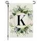 thumbnail image 1 of Xihbxyly Bandera de Jardín de Lino, Inicial de Apellido Personalizada, Estampado de Planta Verde, Pancarta Decorativa de Doble Cara, Decoración para Patio, Porche o Balcón, 30 X 45 Cm, 1 of 2