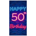 thumbnail image 6 of Neon Style Happy 50th Birthday Banner Background Party Decoration Backdrop Photography Props Birthday Party Supplies, 6 of 8